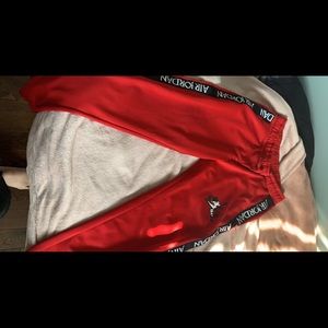 Red Air Jordan track pants - unisex